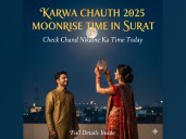 Karwa Chauth 2025 Moonrise Time in Surat: Check Chand Nikalne Ka Time Today