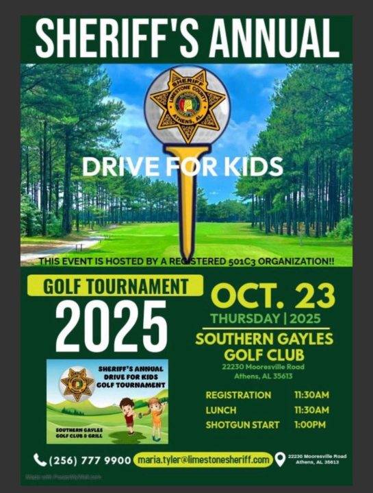 Sponsorship opportunities still open for Sheriff's Drive for Kids Golf Tournament