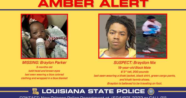 5-month-old Braylon Parker abducted in New Orleans, LSP says