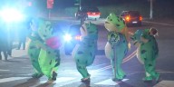 Protesters use ‘whimsy’ and inflatable costumes to deflate tension near Portland ICE building