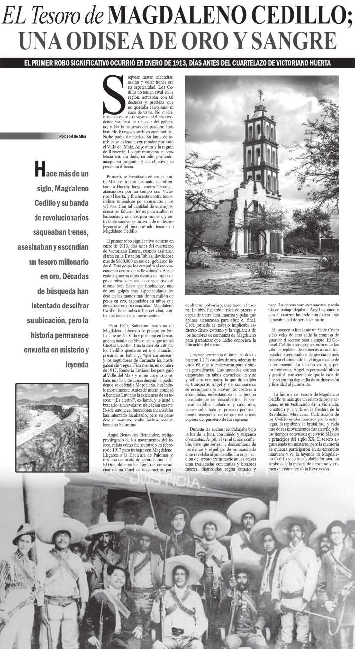 El Tesoro de Magdaleno Cedillo; una odisea de oro y sangre