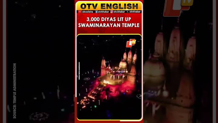 Maharashtra | BAPS Swaminarayan Temple Glows With Lights, 3,000 Diyas For Diwali