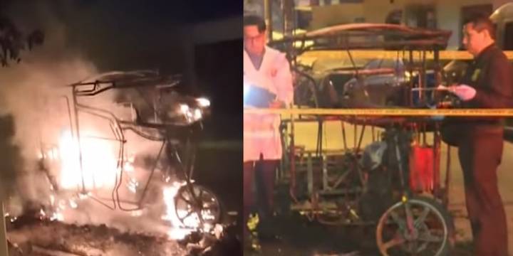 Extorsionadores incendian mototaxi y siembran temor con amenaza en el Cercado de Lima