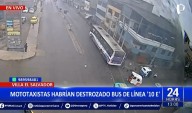 VES: Mototaxistas "piratas" destrozan bus de la línea "10 E"