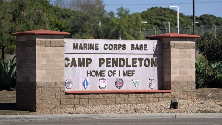 Shrapnel from Marines anniversary demonstration detonates over California interstate and hits squad car, highway patrol says