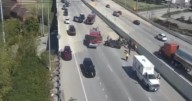 Car flips on US 27 South during crash; lanes temporarily close