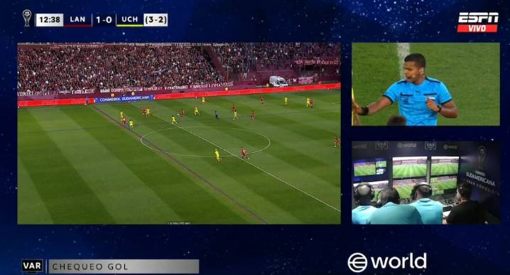 Goles anulados en Lanús vs. U. de Chile por semifinal de Copa Sudamericana