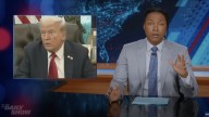 The Daily Show reacts to Trump awkwardly dodging a question about Ghislaine Maxwell