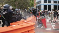 CCTV to identify violent protesters, two police injured