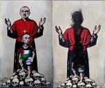 Vandalizan en Milán dos murales dedicados al cardenal Pizzaballa y a la familia Bibas