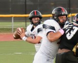 Aiden Purdy connects with David Berdecia for a touchdown in Westfield football’s loss to Springfield Central