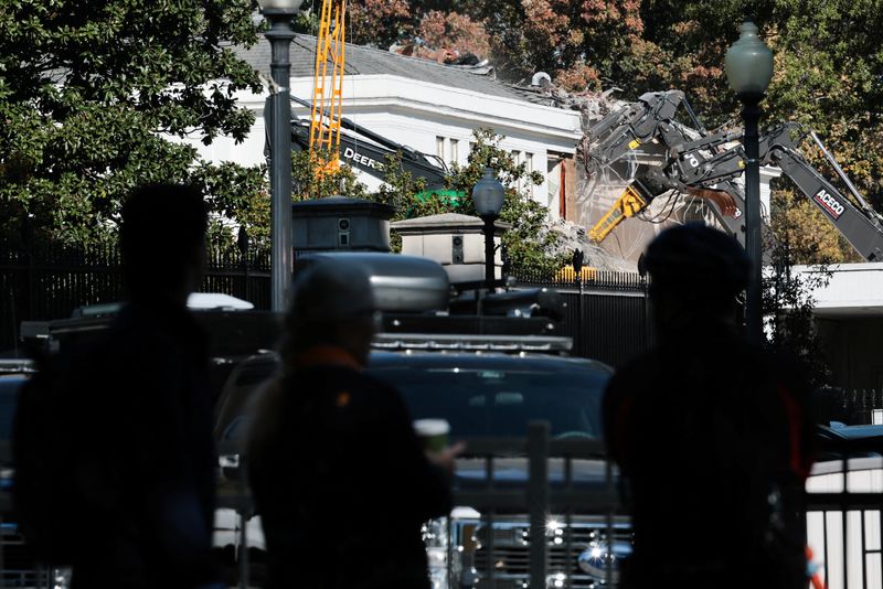 Tourists gawk and recoil at Trump's destruction of the White House East Wing