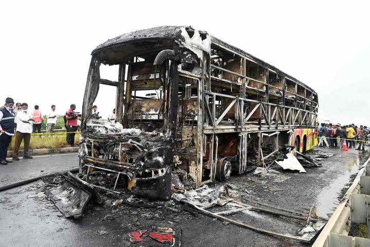 At Least 25 Dead After Bus Catches Fire Following Collision with Motorcycle