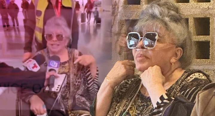 Preocupa Verónica Castro a fans tras ser vista en Aeropuerto Internacional de CDMX en silla de ruedas y con oxigeno