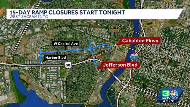 15-day closure: Highway 50 ramp closures in West Sacramento begin Friday