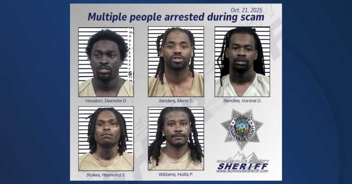 Five arrested in Ammon after alleged parking lot scams tied to stolen credit card data