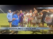 PCC Women's Soccer Coach Kendra Veliz celebrates 300th win