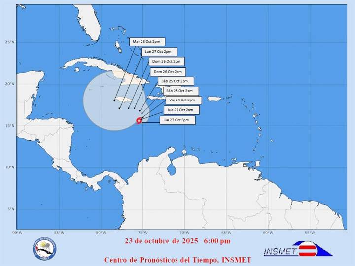 Tormenta tropical Melissa sigue con lento movimiento en mar Caribe