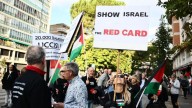Pro-Palestinian protesters rally against Italy v Israel World Cup qualifier