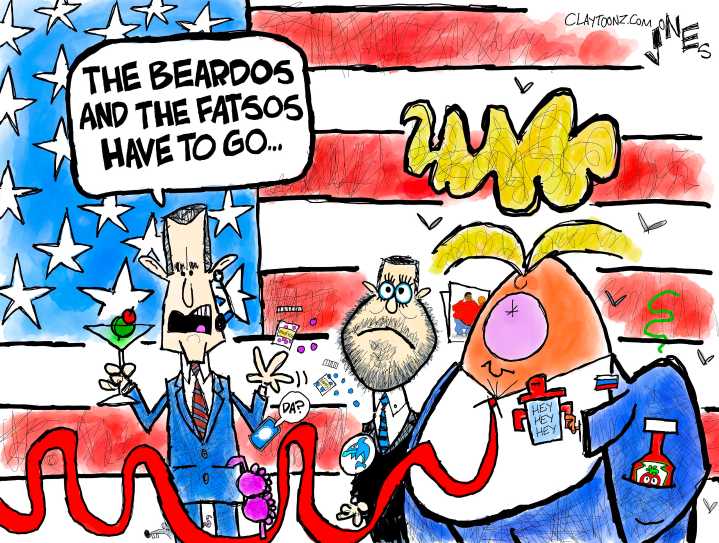 5 hawkish cartoons about Pete Hegseth's meeting of military muscle