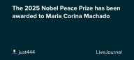 The 2025 Nobel Peace Prize has been awarded to Maria Corina Machado : ohnotheydidnt