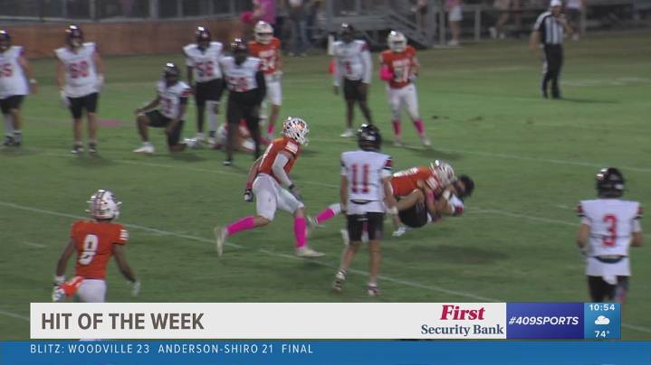 Orangefield High School's Rylan McAlpin makes the week 8 Hit of the Week