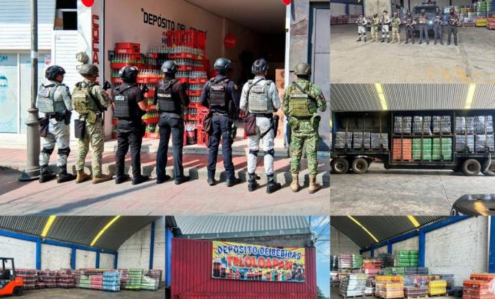 Decomisan 4 mil cajas de bebidas y detienen a 11 personas en Teloloapan