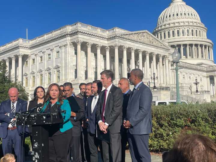 Congressional Hispanic Caucus protests GOP delay swearing in Rep.