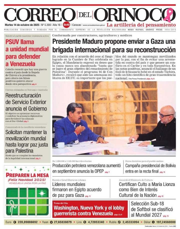 Edición Impresa Correo del Orinoco N° 5.300