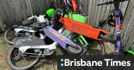 The Brisbane e-scooter graveyards at the end of the hire zone