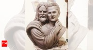 Charlie Kirk sculpture showing Jesus embracing him trolled by social media: ‘Looks like a caveman’
