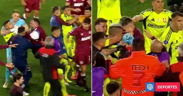 Pitazo final y escándalo: revancha entre Lanús y La U terminó en pelea entre jugadores en la cancha