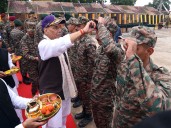Rajnath Singh performs Shastra Puja at Bhuj Military Station