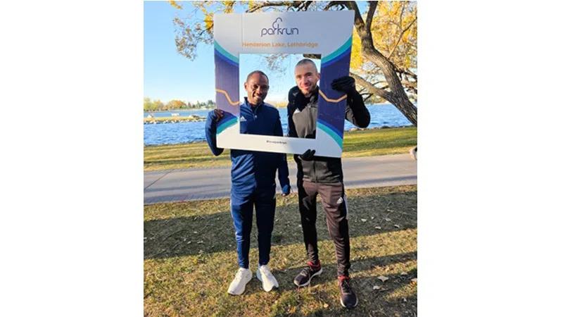 Two elite Lethbridge marathon runners celebrated at Hendersonlake Parkrun