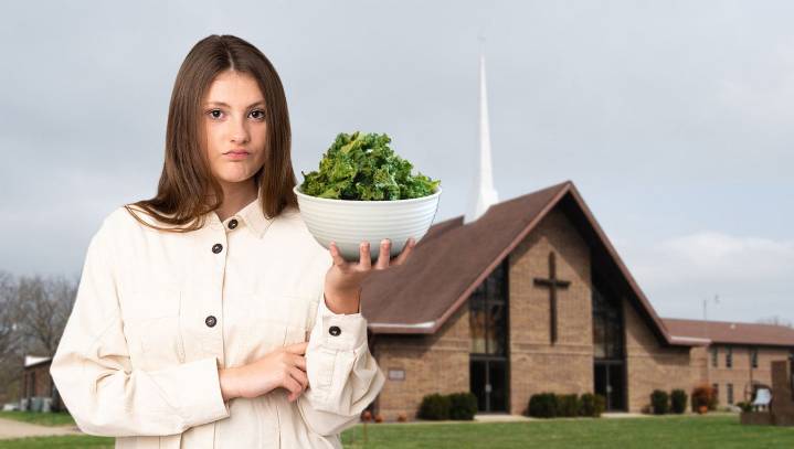 Local Woman Excommunicated From Church After Bringing Kale Chips To Potluck