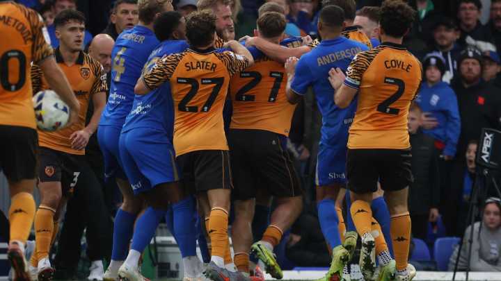 Championship sides at risk of FA action as security is forced to intervene following massive brawl