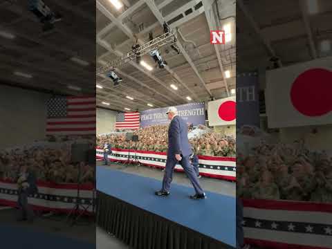 Donald Trump Visits US Troops Aboard Aircraft Carrier In Japan