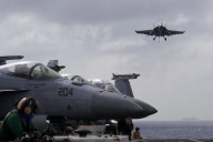 US Navy fighter jet and helicopter crash in South China Sea