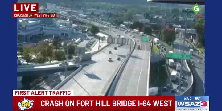 Crash on Fort Hill Bridge on I
