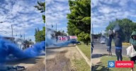VIDEO | Con humo, artificio y lienzos: captan a barristas dando el último aliento a La U en Argentina