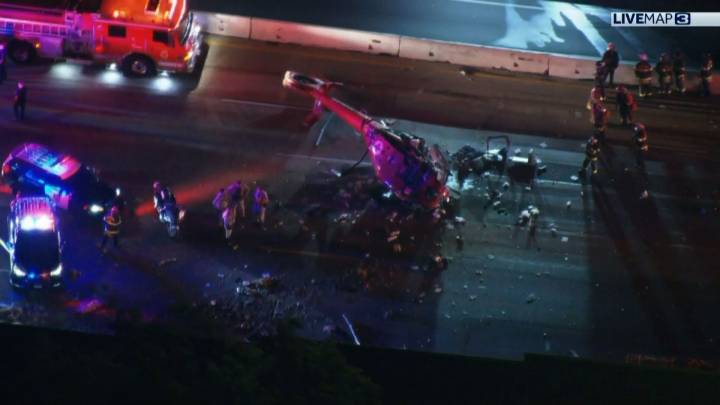 Medical helicopter crashes on Sacramento highway, leaving 3 in critical condition