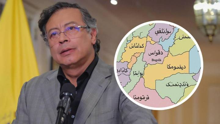 Con mapa de Colombia en árabe, le reclaman a Petro que “le pare bolas” a la crisis de orden publico en el país
