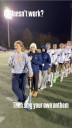 No PA, no problem. RI field hockey teams sing national anthem