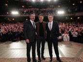 Jimmy Kimmel, Seth Meyers and Stephen Colbert join forces in talk show crossover to call out Donald Trump