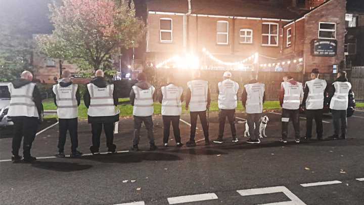 This Manchester group patrols schools looking for 'outsiders'