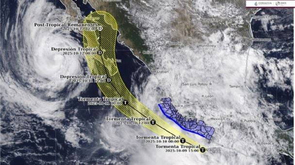 Se acerca la tormenta tropical Raymond a Sonora; PC advierte sobre los puntos más peligrosos para no circular