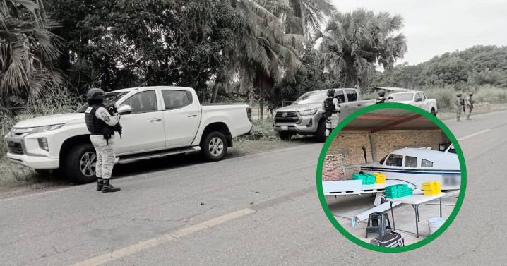 ¡Golpe aéreo al narco! Ejército y GN aseguran aeronave con 184 paquetes de droga