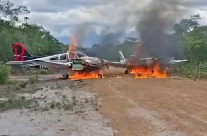 Sistema Defensivo Territorial inutilizó dos aeronaves ocultas en pista clandestina en Amazonas