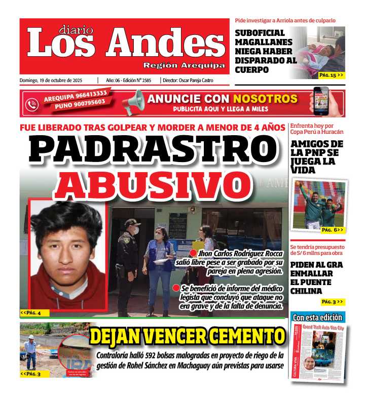 AREQUIPA: Diario Los Andes 18/10/2025