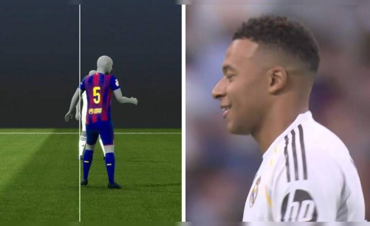 El meticuloso offside que le cobraron al Real Madrid para anular un golazo de Kylian Mbappé ante Barcelona